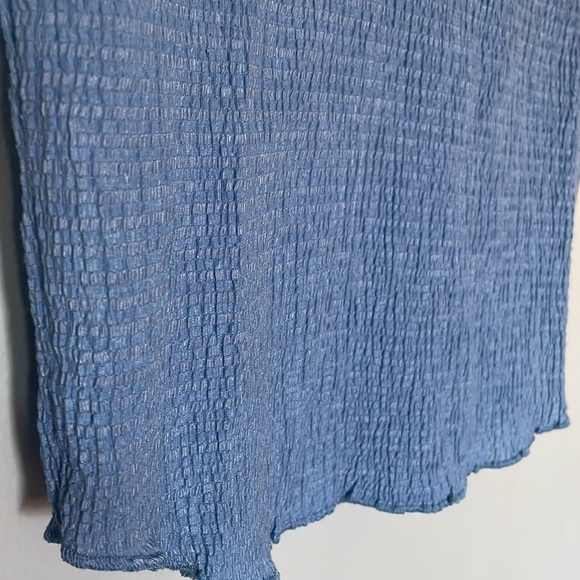 Madewell | crinkle polo crop tee size XS tranquil lake blue - Picture 12 of 12